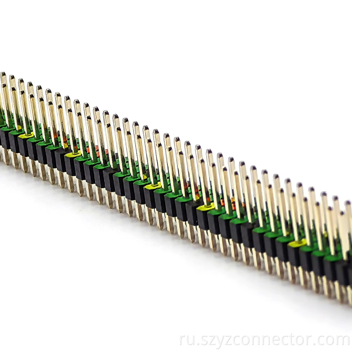 2.54mm Pitch Colored Pin Header Connector Dual Row Straight SQ0.64mm H:2.5mm 2*40P